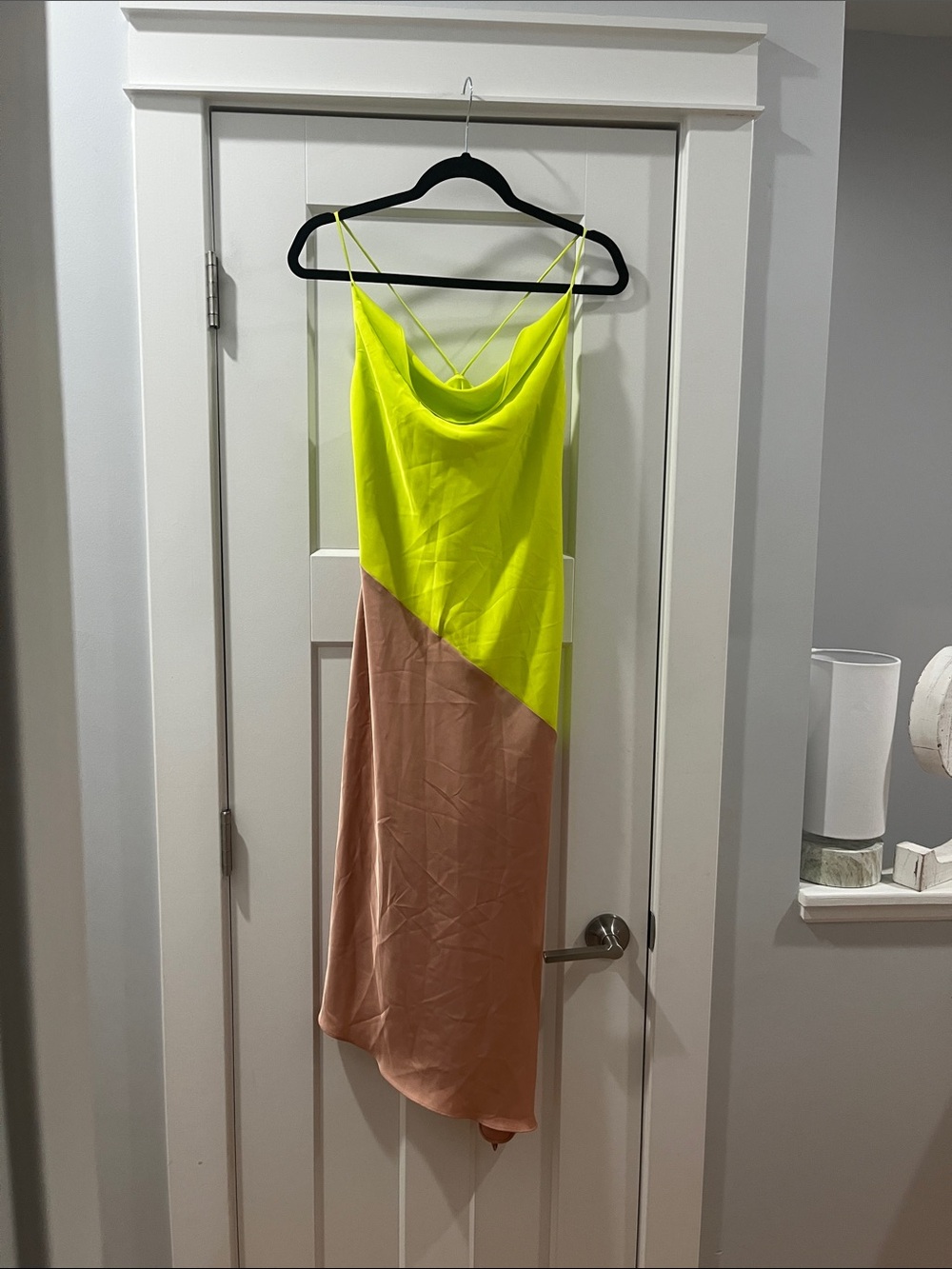 Cushnie for Target 2019 Neon Yellow Champagne Asymmetrical Slip Dress Size 2 NWT